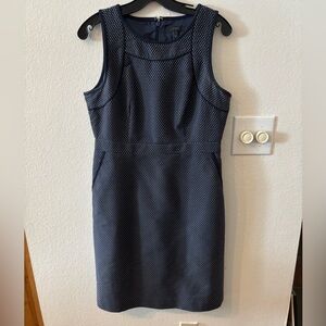 J. Crew Elegant Navy Blue Polka Dot Dress